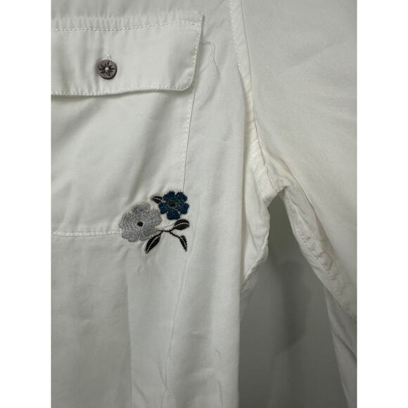 Alp N Rock Y2K white Tencel tunic embroidered sz XL embroidered Lace Up Boho D8 - Picture 4 of 9